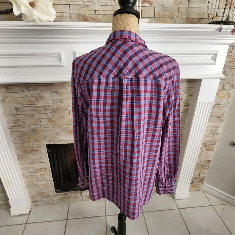 J. CREW boy‎ fit plaid button down shirt size 14